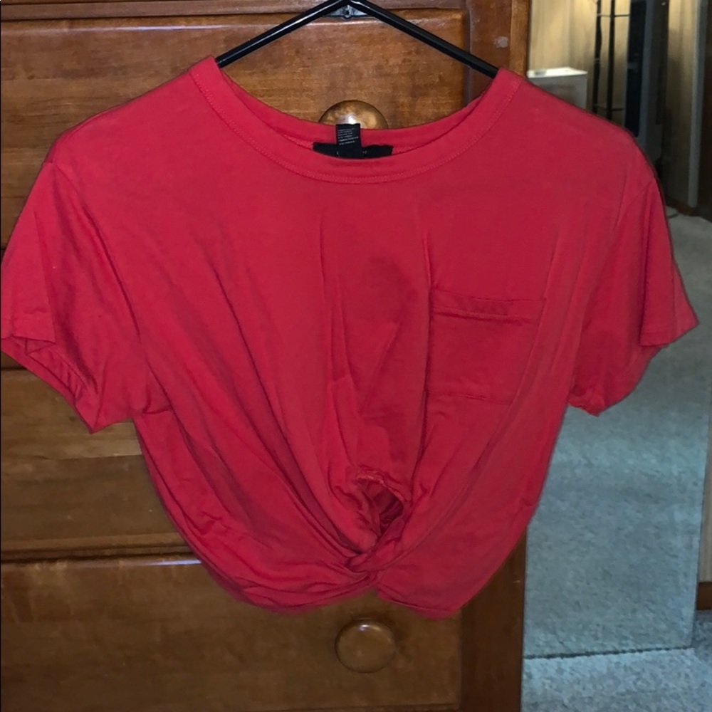 Forever 21 tie knot front crop